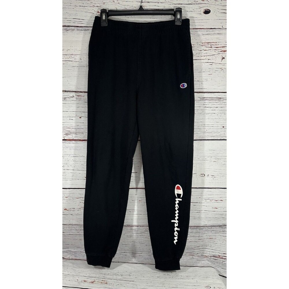 Champion Boys Sweat Gym Pants Size XL Black Drawstring Pockets Track Joggers